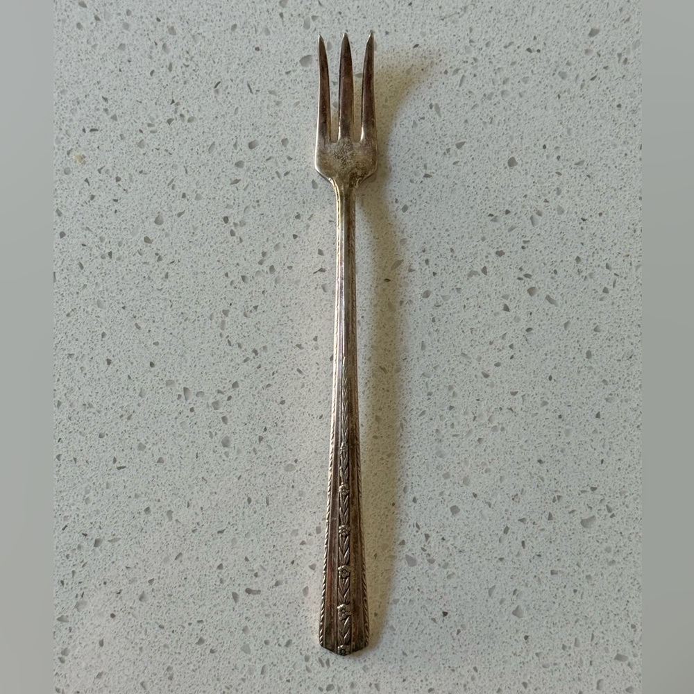 Wallace Brothers AA 1938 Cocktail Fork Silverplate Antique Vintage Victorian